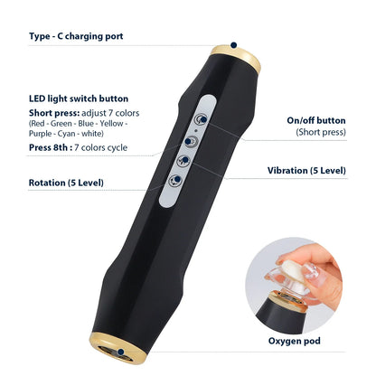 Facial CO2 Oxygen Bubble Pen Skin Care Beauty Meter Oxygen Balancing Device Home SPA Skin Care Tool