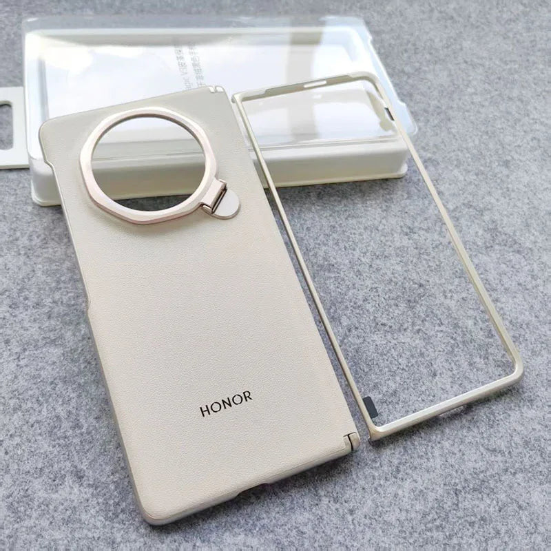 For Honor Magic V3 FCP-N49 Leather Phone Case Slim Flip Shockproof Back Cover Bumper HONOR Magic V3 5G PU Bracket Protect Shell