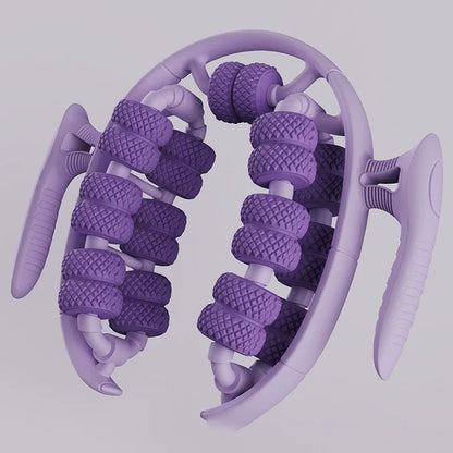 360° Massage Roller Dual Row Leg Slimming Clamp Hand Massager Simulator for Waist Leg Arm Buttocks Muscle Relaxation Health Care
