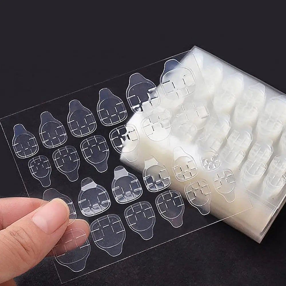 240pcs Double Sided False Nail Art Adhesive Tape Glue, DIY Fake Acrylic Nail Manicure Gel,Jelly Clear Waterproof Tabs Nail Glue