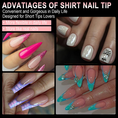 550pcs Soft Gel Nail Tips False Nails Tip Semi-matte Fingertip French Coffin Almond Capsules Full Cover Nails Extension Tools