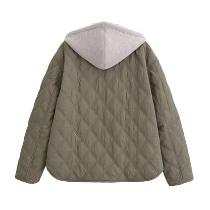 2024 Autumn/Winter New Product Fashion Casual Women's Round Neck Loose Long Sleeve Hooded Jacket Top