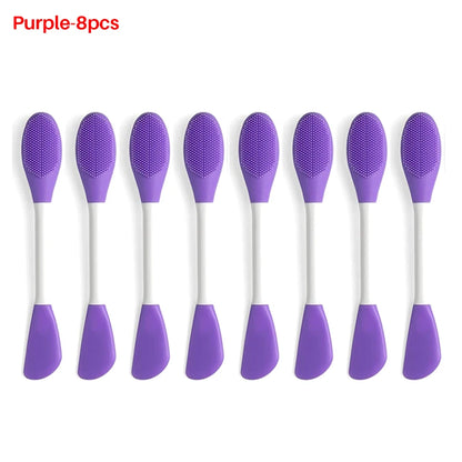 8/4/2pcs Face Brush Set Silicone Facial Mask Applicator Double-head Lotion Spatula Blackhead Face Lip Exfoliator Skin Care Tools
