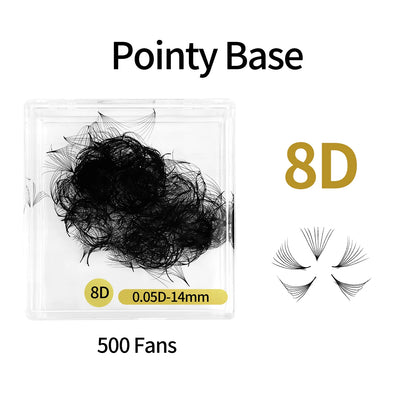 ABONNIE Loose 8D-20D Pointy Base Short Stem Premade Russian Volume Fans Faux Mink Premade Eyelash Extensions Makeup Cilios