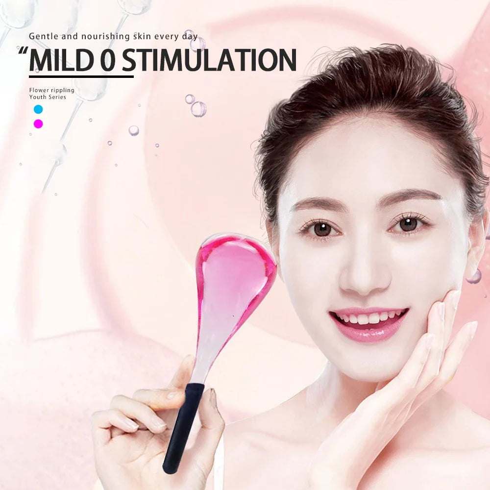 Glass Cold Spoon For Face with Pure Dew Ice Skin Beauty Liquid Face Massager Ice Global Skincare Tools