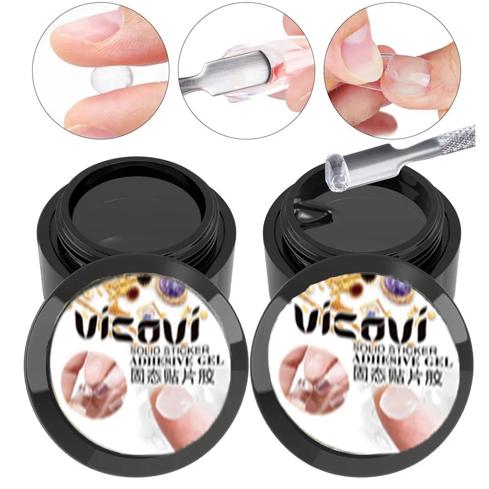 5ml Soft Nail Tips Gel For Press On False Nails Solid Sticker Adhesive Nail Gel UV Bond Rhinestone Fake Tips Extension Nail Glue