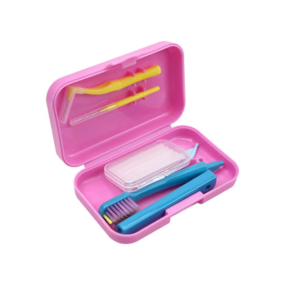 1 Box Dental Cleaning Care Kits Portable Travel Oral Teeth Cleaning Set Detachable Toothbrush Interdental Brush Storage Case