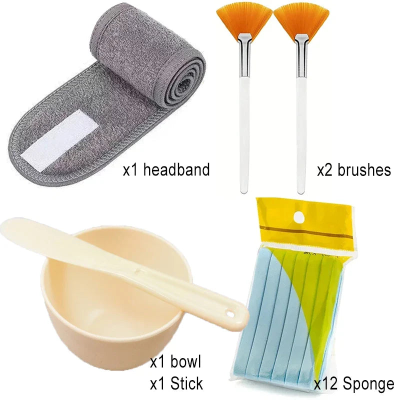 Facial Brush Mask Bowl Spoon Set Mask Brushes DIY Beauty Tools Cream Mud Film Adjusting Mixing Tool Skin Care Makeup Supplies