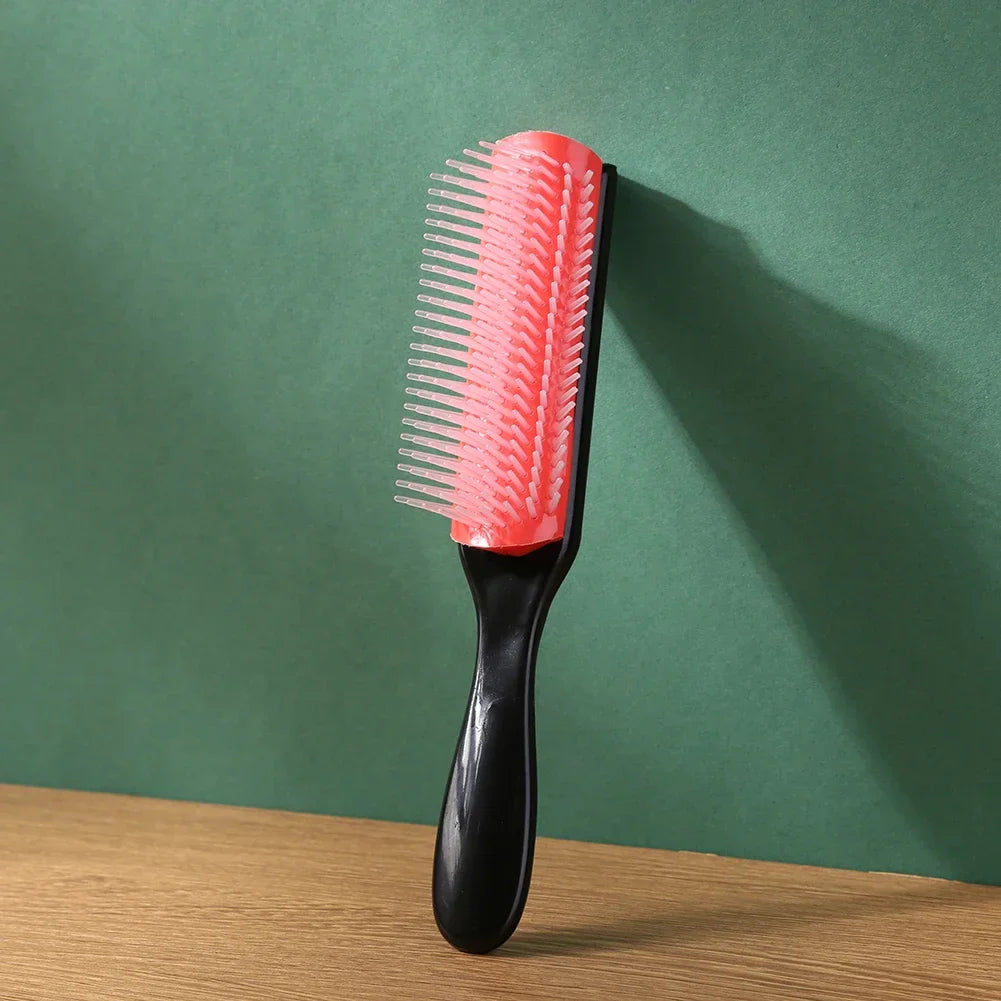 Women Hair Comb 9-Rows Detangler Scalp Massager Comb Curly Hair Brush For Denman Brush Straight Curly Wet Hairbrush Styling Tool