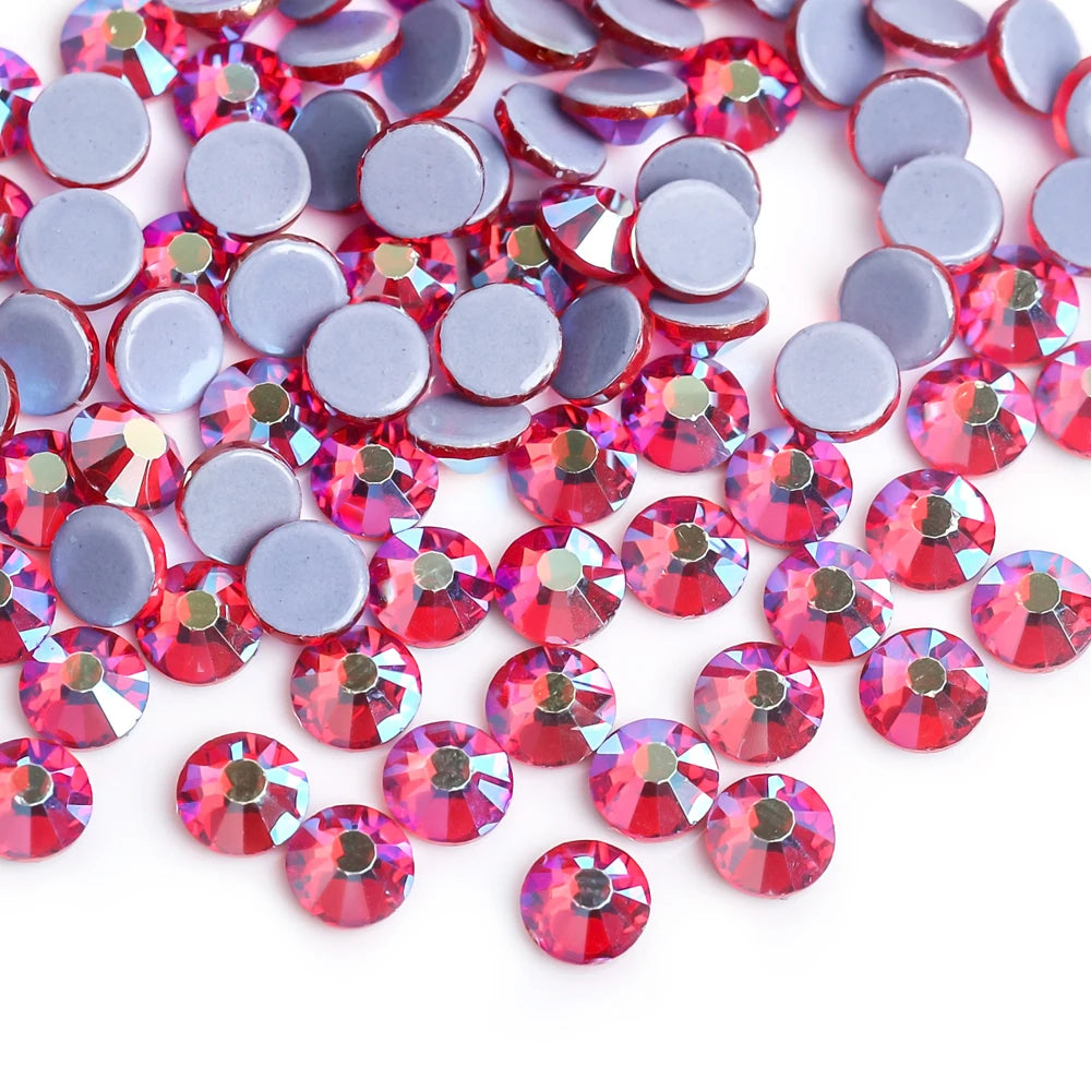 SS16 SS20 Glitter стразы Crystal Hotfix Rhinestones 1440pcs/pack Crystal AB Hot Fix Rhinestone for Apparel Wedding Dress E7021