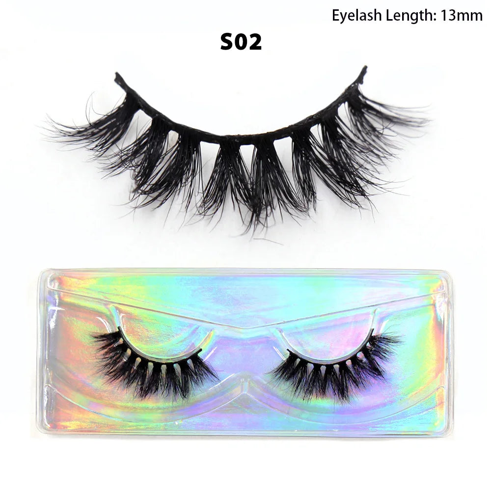 LEHUAMAO Makeup Mink Lashes 3D Short Mink Eyelashes Natural False Eyelashes Fluffy Mink Lashes Extension 12mm-15mm Eyelashes
