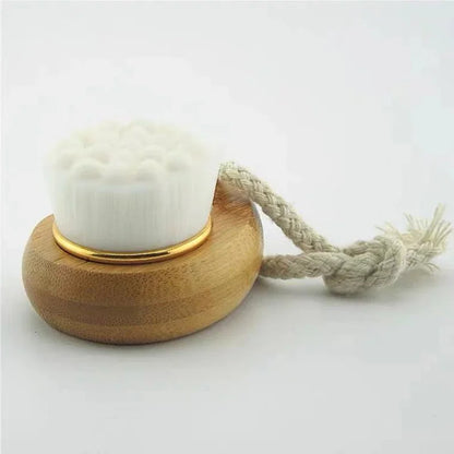 Wood Handle Facial Cleansing Brush Manual Soft Face Massager Skin Pore Clean Brush Face Care Face Brush Cleansing Beauty Tools