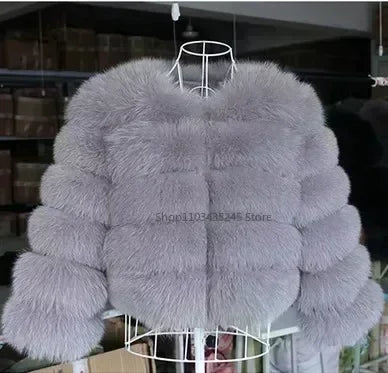 Women's Fashion faux fur coat super hot Autumn Winter women short Faux fox fur fluffy jacket high quality 5xl Ladies furry coats