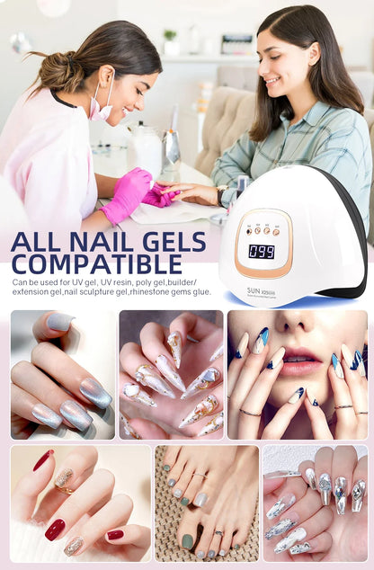 380W UV Nail Lamp 81 LEDs Nail Dryer Machine with LCD Screen Quick-drying Manicure Lamp for Curing All Nails Gel Nail Art Tools