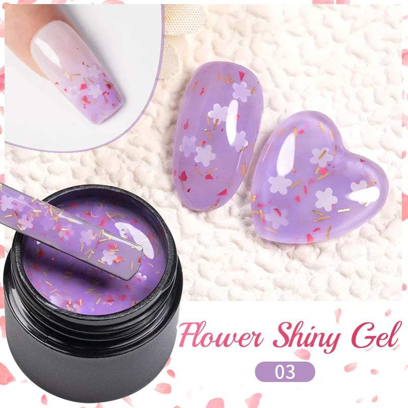 BOZLIN 5ml Sparkling Chameleon Mica Shell Gel Polish Colorful Sequins Manicure Semi Permanent Soak Off Nail Art Gel Varnish