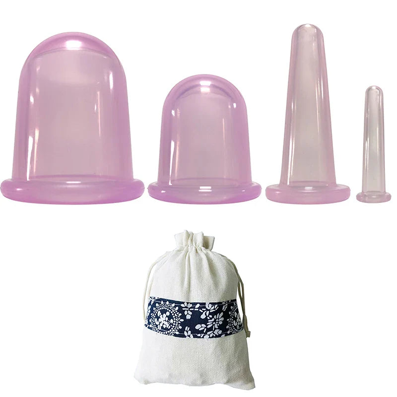 2/4/7Pcs Set Silicone Anti Cellulite Cup Vacuum Massage suction Cups Body Pain Relief Roller Manual Suction Cups Cupping Therapy