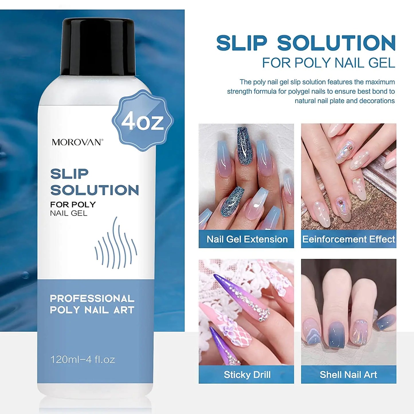 75/120/240ml Gel for Extension Anti-stick Gel Nail Polish Brush Bottle Cap as  Liquid Cup Fake Nails Slip Solution DIY Art Tools