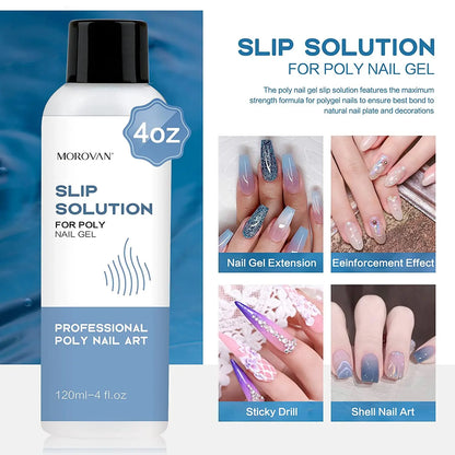 75/120/240ml Gel for Extension Anti-stick Gel Nail Polish Brush Bottle Cap as  Liquid Cup Fake Nails Slip Solution DIY Art Tools