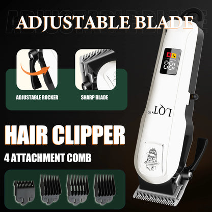LQT Men's Hair Clipper Set:Cordless Beard & Split End Trimmer, USB Charging, Professional Barber & Home Use, Ideal Gift for Men