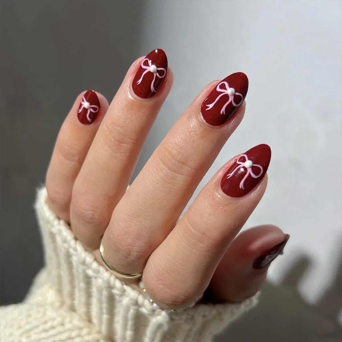 24pcs Cute Colorful False Nail Tips for Girl Rainbow Cloud Star Printed Almond Fake Nails Full Cover Reusable Adhesive Fake Nail