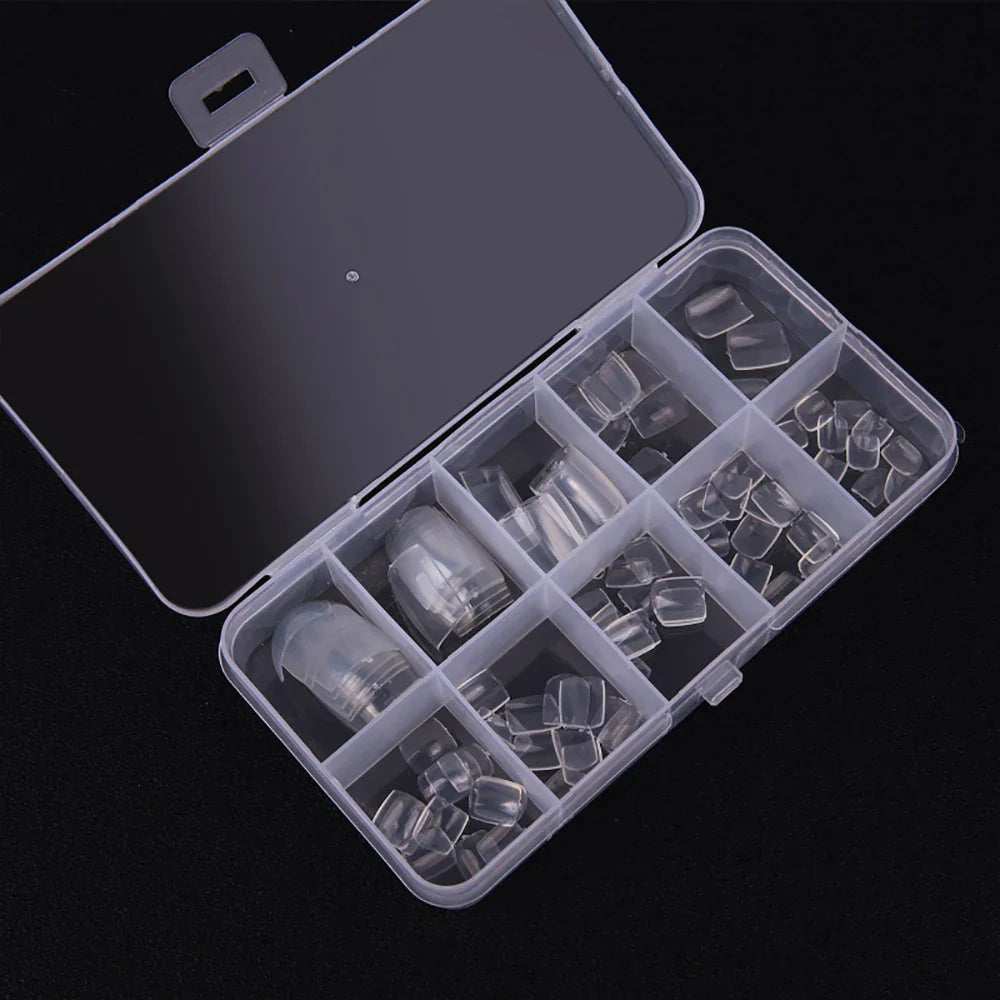100pcs False Toe Nails Tips Full Cover Press on Toe Foot Nails Tips Artificial Acrylic Nail Capsules False Nail Manicure Tools
