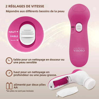 Electric 5-in-1 Facial Cleansing Brush, Multi-functional Rotating Massage Pore Cleansing Beauty Device Pore Cleaner