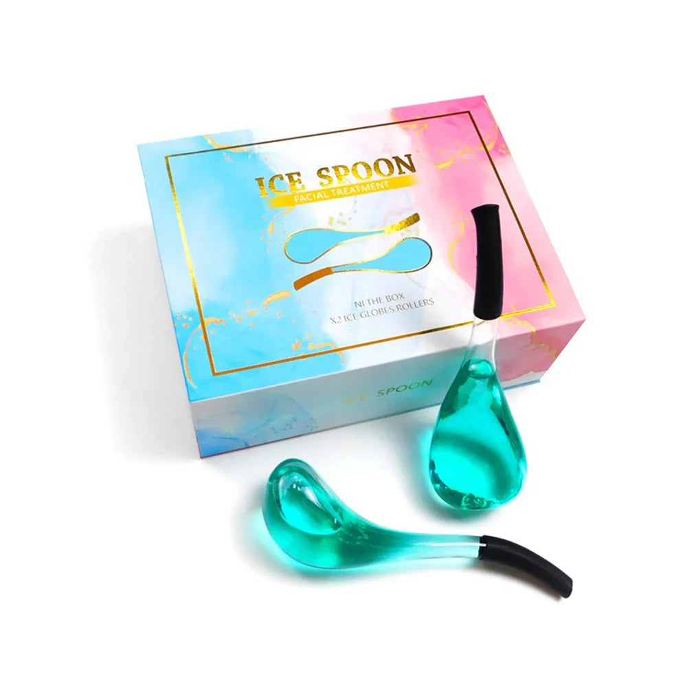 Glass Cold Spoon For Face with Pure Dew Ice Skin Beauty Liquid Face Massager Ice Global Skincare Tools
