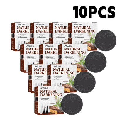 1/3/5/10Pcs Hair Darkening Shampoo Bar Natural Organic Polygonum Essence Hair Darkening Shampoo Bar Soap Mild Formula Hair Care