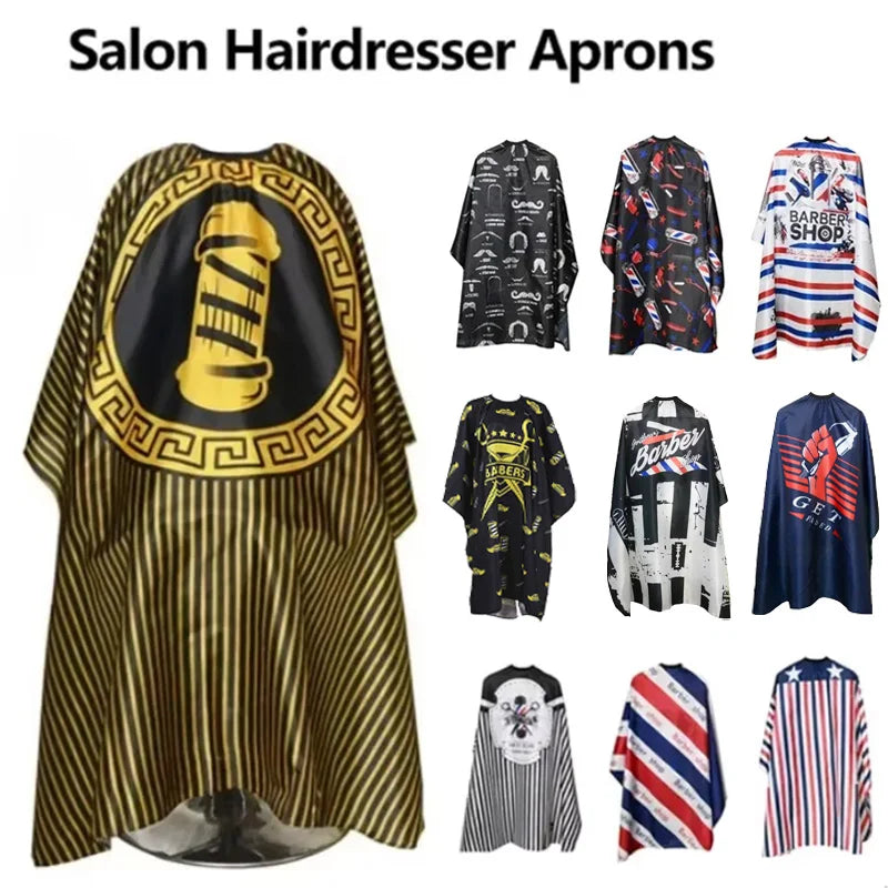 Hairdressing Coth Pattern Cutting Hair Waterproof Cloth Salon Barber Cape Professional Hair Stylist Retro Aprons Haircut Cape