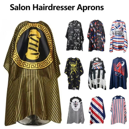 Hairdressing Coth Pattern Cutting Hair Waterproof Cloth Salon Barber Cape Professional Hair Stylist Retro Aprons Haircut Cape