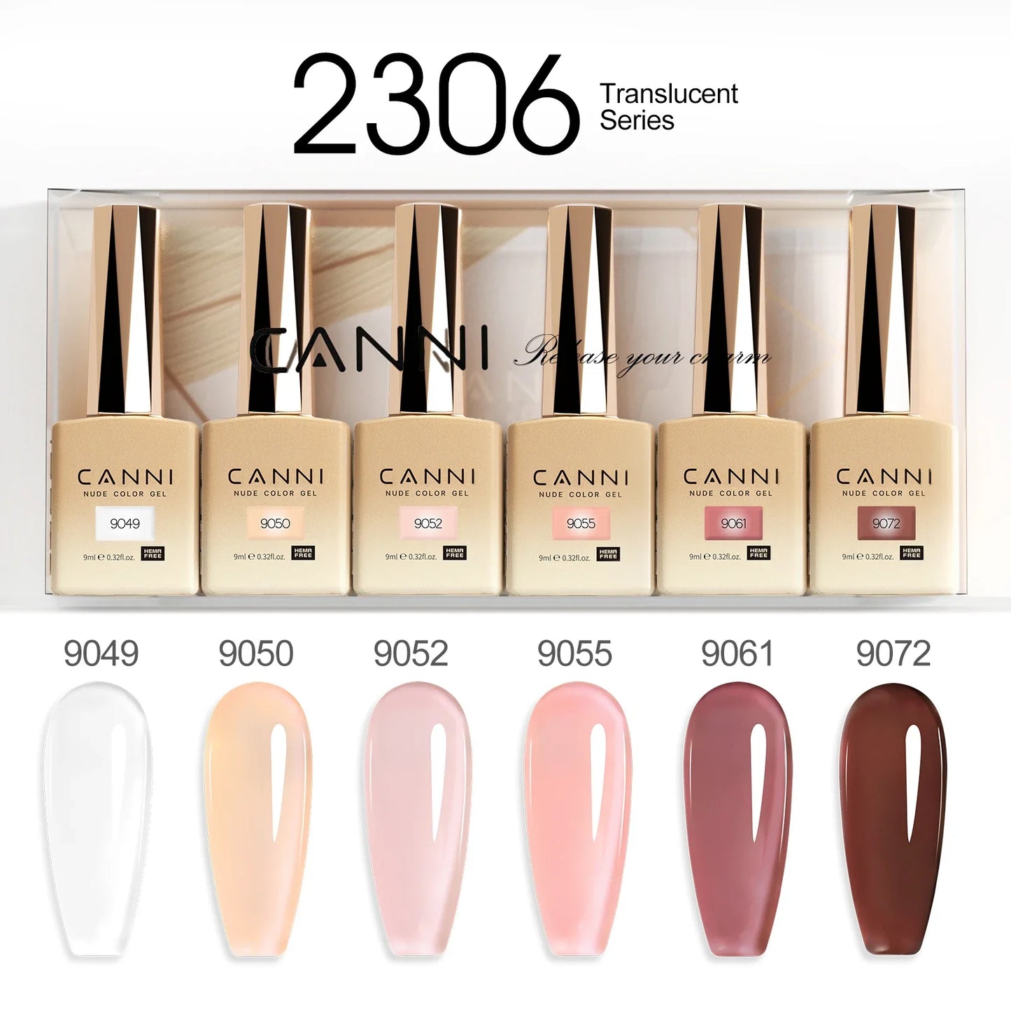 CANNI Nail Gel Polish Set HEMA TPO FREE Jelly Nude Color Rubber Base UV Construction Gel Semi Permanent Soak off UV LED Gel Nail