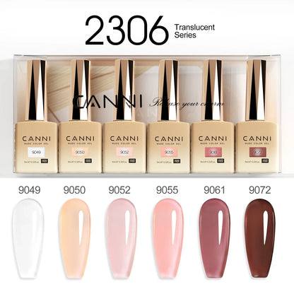 CANNI Nail Gel Polish Set HEMA TPO FREE Jelly Nude Color Rubber Base UV Construction Gel Semi Permanent Soak off UV LED Gel Nail