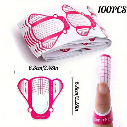 100 pieces square gold nail paper holders phototherapy nail crystal nail extension paper holders
