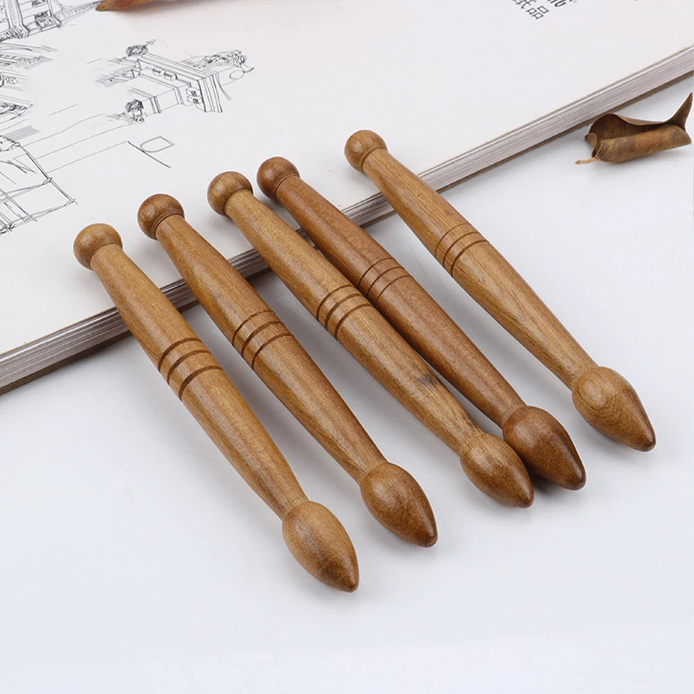 Natural Wooden Acupoint Stick Dial Stick Meridian Pen Massage Stick Body Meridian Stress Relief Foot Sole Acupoint Massage Tools