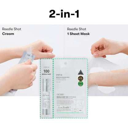 VT Reedle Shot 100 2-Step Mask*5pieces,Intensive Repair Mask,Hydrating Brightening Mask,Keratin Care Mask,K-Beauty,Korean Makeup