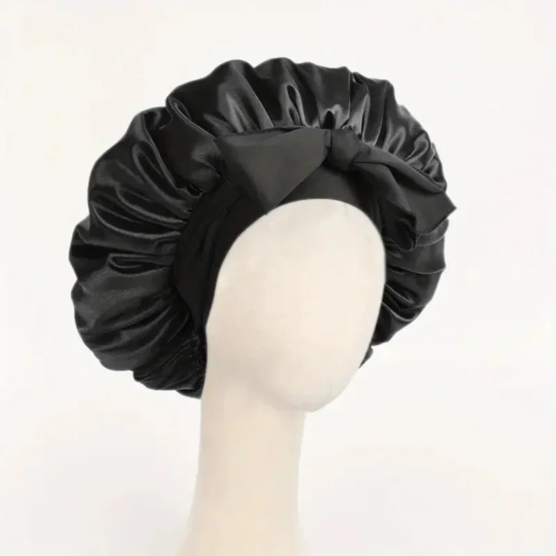 2026 Adjustable Silk Satin Bonnet for Sleeping Hair Bonnet with Tie Band Bonnets for Women Men Hair Protection