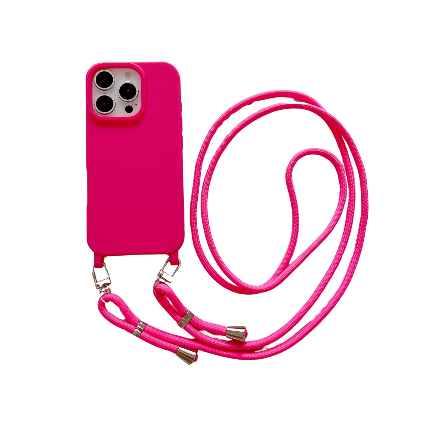 Lanyard with Adjustable Cord Rope Strap Case For iPhone 15 16 Pro Max 14 13 12 11 7 8 Plus X XS XR Soft Silicone Phone Cover