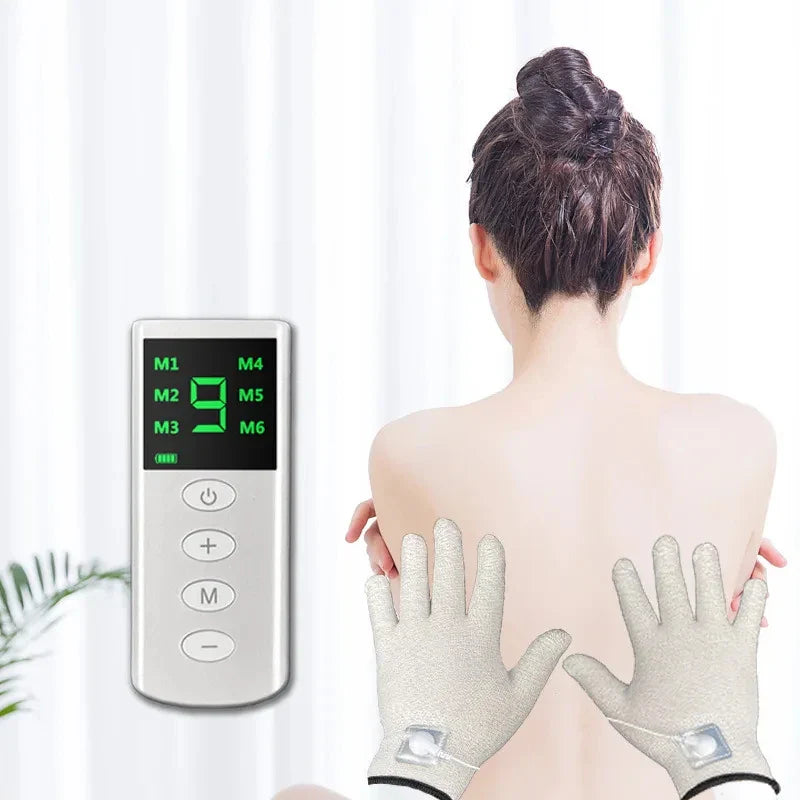Hot Sale TENS/EMS Massage Gloves 4 Mode Palm Muscle Stimulator Portable Beauty Physiotherapy Handheld Pain Relief Massager Glove