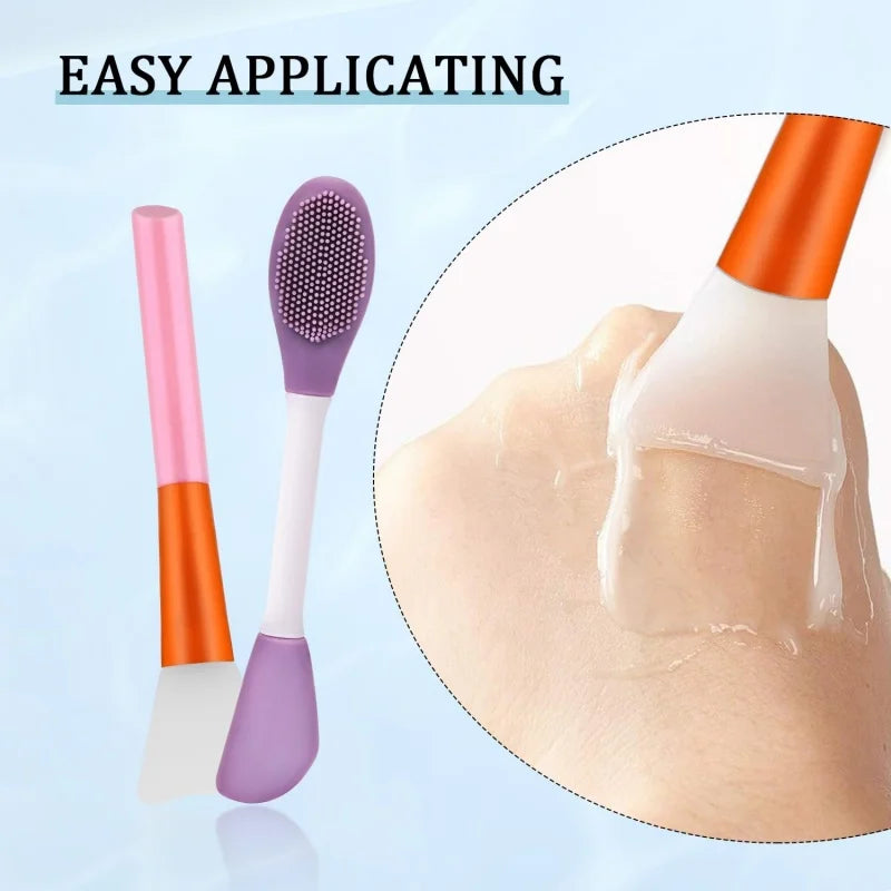 6pcs/set Silicone Face Scrubber Double headed Face Cleaning Brushes Facial Mask Applicator Blackhead Exfoliator Skin Care Tool