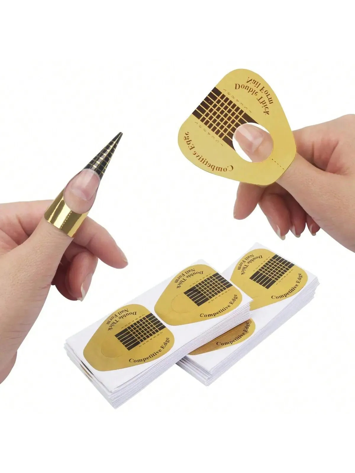 100 pieces square gold nail paper holders phototherapy nail crystal nail extension paper holders