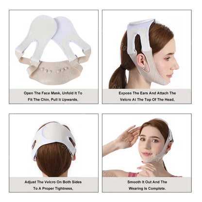 Face Mask Silicone V Lifting V Line Shape Face Lift Up Facial Slimming Bandage Mask Cheek Chin Neck Slimming Thin Belt Skin Care