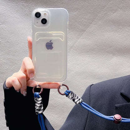 Card Holder Phone Case For iPhone 16 Pro Case iPhone 11 12 13 14 15 17 Pro Max SE XR 7 8 Plus Crossbody Lanyard Strap Rope Cover