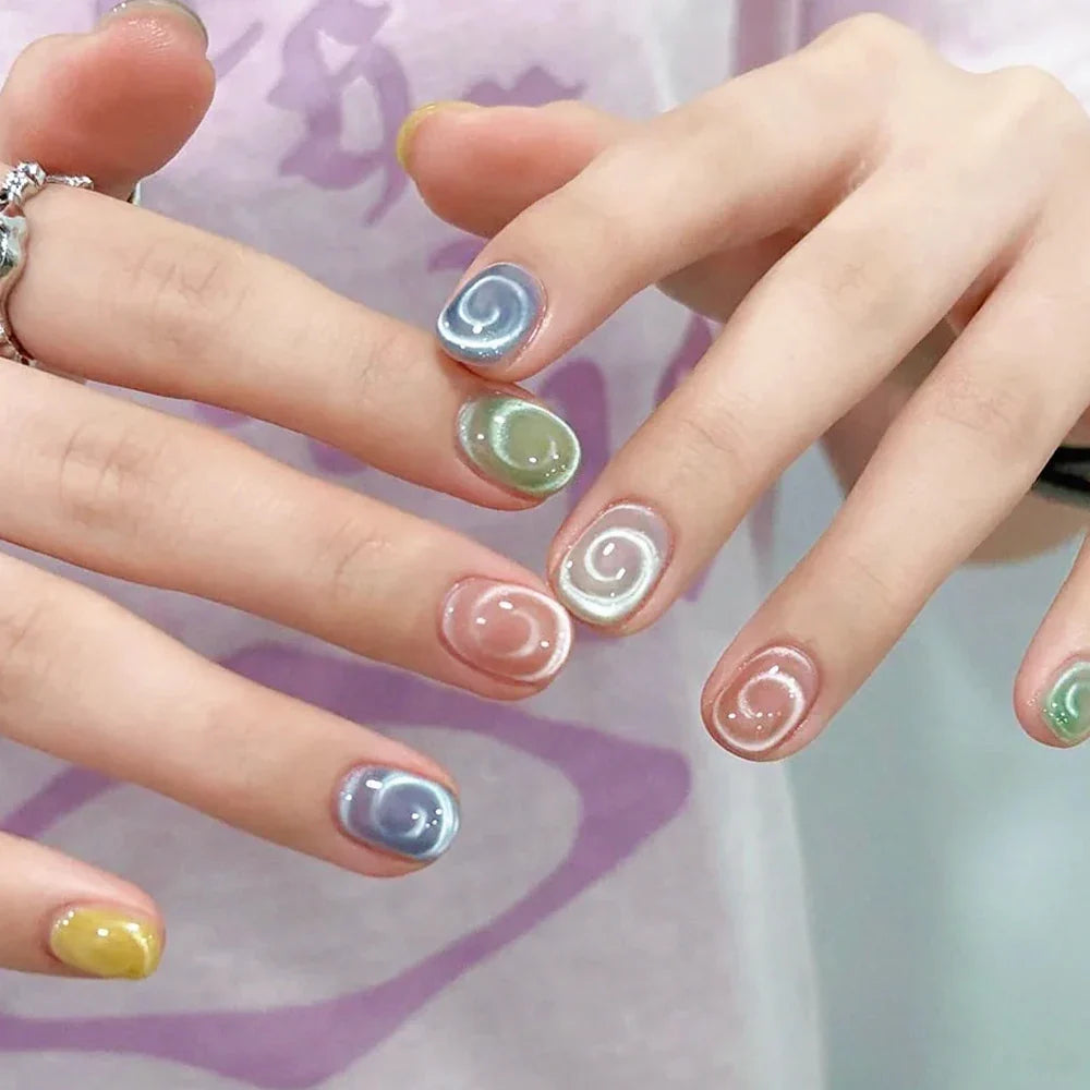 3D New Lollipop Vortex Cat Eye Nail Magnetic Pen Suck Rainbow Halo Vortex Nail Art Magnet Pen for CatEye MagneticGel Nail Polish
