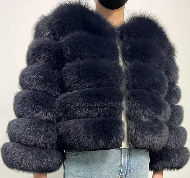 Women's Fashion faux fur coat super hot Autumn Winter women short Faux fox fur fluffy jacket high quality 5xl Ladies furry coats