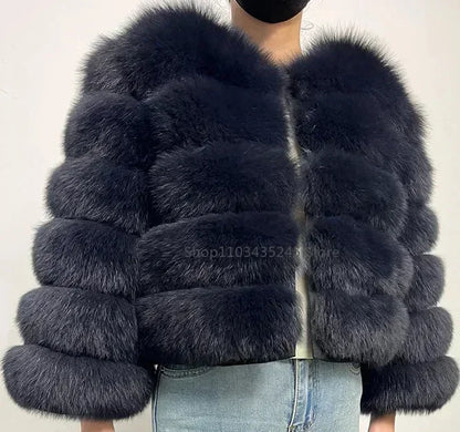 Women's Fashion faux fur coat super hot Autumn Winter women short Faux fox fur fluffy jacket high quality 5xl Ladies furry coats