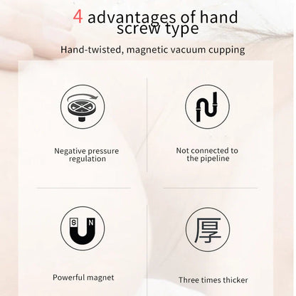 Manual Rotating Cupping Vacuum Cupping Massage Device Suction Cup Anti Cellulite Massager Cupping Nipple Enhancer Cupping Tool
