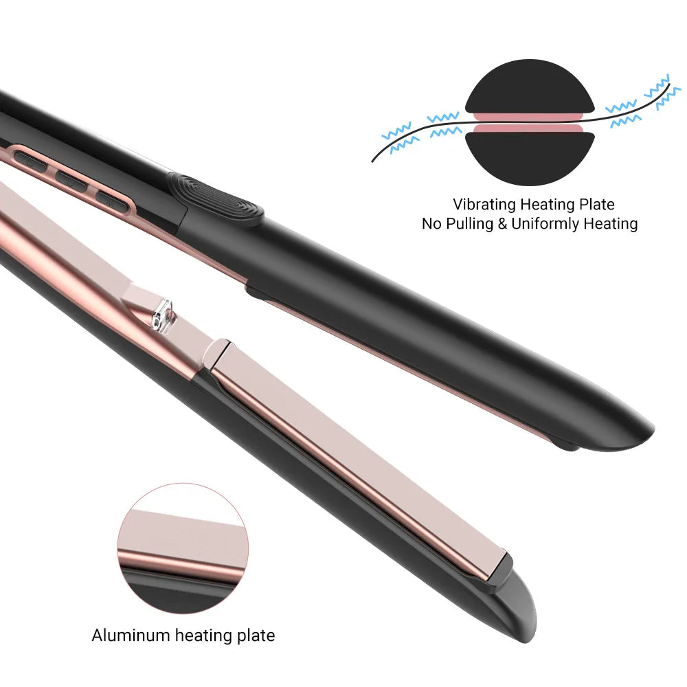 Electric Clamp Billion Level Negative Ion High Temperature Straightener with Vibration for Hair Styling Straighten Curling Iron