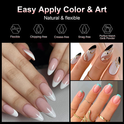 100Pcs Almond Coffin Soft Gel Nails Tips Half-frosted Full Cover Press On Nails Soak Off Gel Nail Extension Tips Capsule