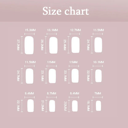 Solid Color Wearable Nail Art Fashion Red Blue Rose Pink Square Shape Finished False Nails Press on Nails with Glue Wholesale