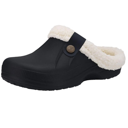 Asgard Winter Fur Furry Slippers For Men Outdoor Fashion Waterproof Plush Cotton Slippers Indoor Warm Cozy Non-slip Home Shoes
